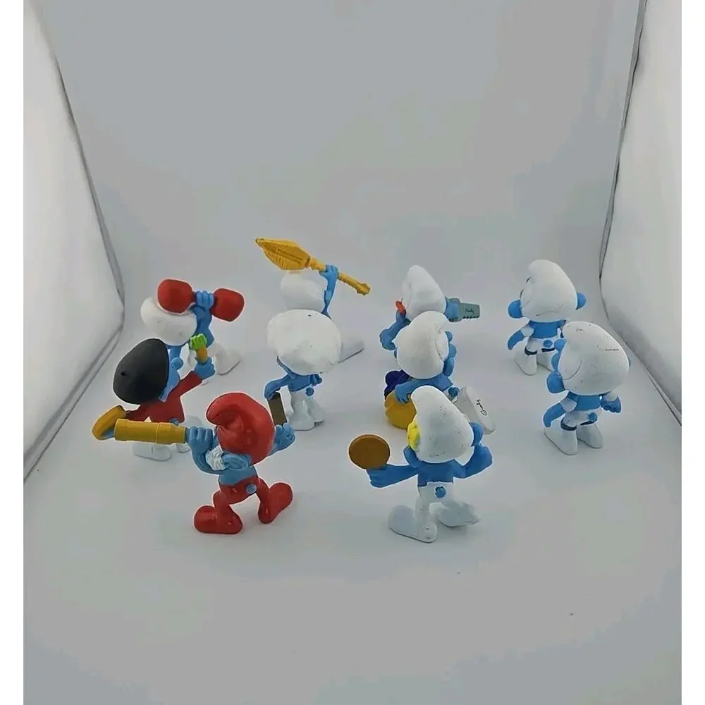 Smurfs Figures Lot of 10 McDonalds Happy Meal Toys 2011 Peyo 3” PVC Cartoon
